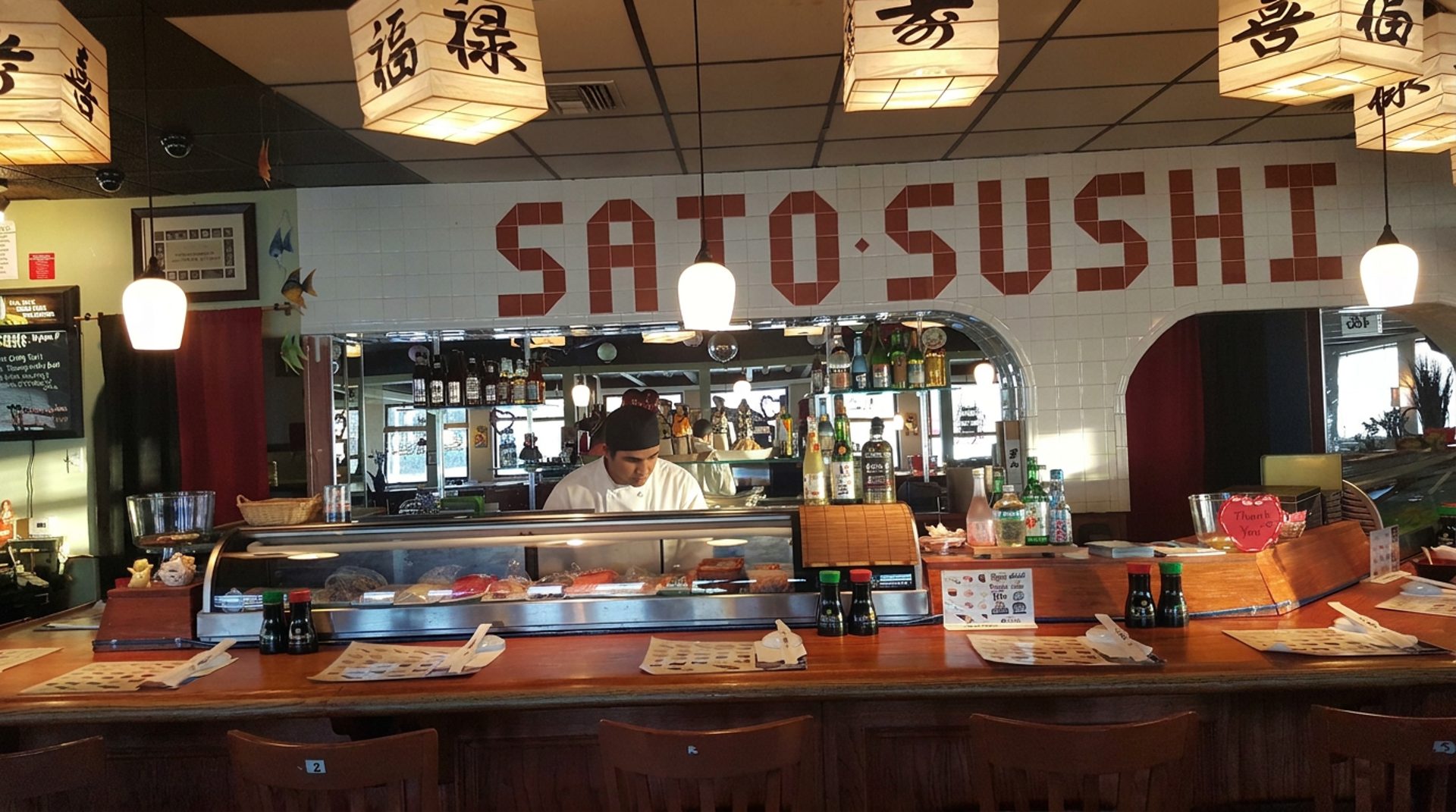 The sushi bar at the center of it all